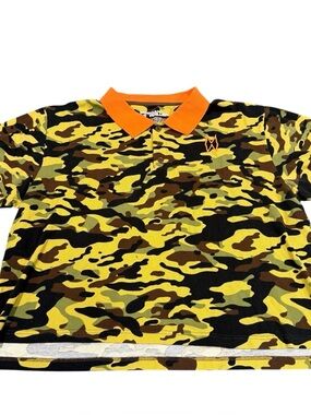 Morgan Wallen 2XL men’s camo golf shirt boxy green orange READ